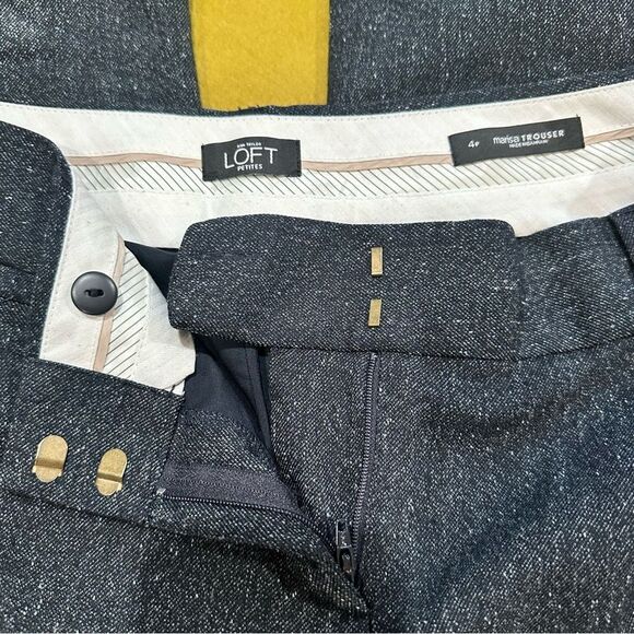 Loft Dark Gray Tweed  Marisa Trousers Size 4P - Picture 8 of 9
